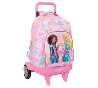 Safta | Mochila Grande con Ruedas Barbie Painterly Compact Evolution Extraíble, Lavable, Carro Integrado 93 cm, Espalda y Hombreras Acolchadas, Portabotellas, Base Reforzada, Medidas 33x22x45 cm