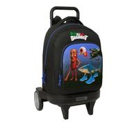 Safta | Mochila Grande con Ruedas Brainrot Compact Evolution Extraíble, Carro Integrado 93 cm, Lavable, Gran Capacidad, Espalda y Hombreras Acolchadas, Portabotellas, Medidas 33x22x45 cm
