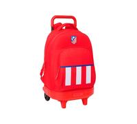 Safta Mochila grande con ruedas compact extraible Atlético de Madrid rojo. Rojo Variante única