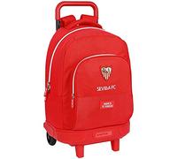 Safta, Mochila Grande con Ruedas Compacta Extraíble Sevilla FC, 330x220x450 mm Unisex niños, Roja, Estándar