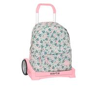 Safta | Mochila Grande con Ruedas Disney Minnie Mouse Minty Compact Evolution Extraíble, Carro Integrado 85 cm Alto, Espalda Acolchada, Hombreras Ergonómicas, Portátil 14,1'', Medidas 31x13x43 cm