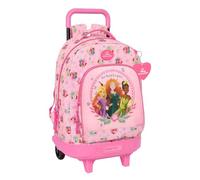 Safta | Mochila Grande con Ruedas Disney Princesas Compact Evolution Extraíble, Lavable, Espalda y Hombreras Acolchadas, Gran Capacidad, Portabotellas, Mochila Niña, Medidas 33x22x45 cm