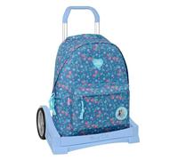 Safta | Mochila Grande con Ruedas Frozen Compact Evolution Extraíble, Carro Incluido 85 cm Alto, Espalda Acolchada, Hombreras Ergonómicas, Mochila Niña, Medidas 31x13x43 cm