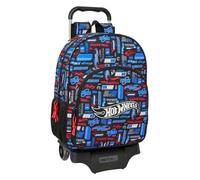 Safta | Mochila Grande con Ruedas Hot Wheels Compact Evolution Extraíble, Carro Incluido 85 cm, Sistema de Sujeción, Espalda y Hombreras Ergonómicas Acolchadas, Mochila Niño, Medidas 33x14x42 cm