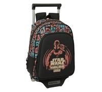 Safta | Mochila Grande con Ruedas Mandalorian & Grogu Compact Evolution Extraíble, 27x10x67 cm, Carro Incluido Resistente, Hombreras Ergonómicas Acolchadas, Medidas 27x10x33 cm