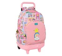 SAFTA | Mochila Grande con Ruedas Mr. Wonderful Comic Compact Extraíble, Mochila Escolar Juvenil con Asa Telescópica, Espalda y Hombreras Acolchadas, Portabotellas, Base Reforzada, Medidas 33x22x45 cm