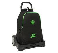 Safta - Mochila Grande con Ruedas Real Betis Balompié Compact Evolution Extraíble, Carro Portamochilas Incluido 85 cm Alto, 2 Compartimentos, Hombreras Ergonómicas Acolchadas, Medidas 32x16x44 cm