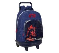 Safta | Mochila Grande con Ruedas Star Wars Compact Extraíble, Lavable, Espalda y Hombreras Acolchadas, Bolsillo Portabotellas y Frontal, Base Reforzada, Tarjeta Identificación, Medidas 33x22x45 cm