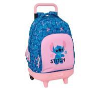Safta | Mochila Grande con Ruedas Stitch Lilo Compact Evolution Extraíble y Lavable, Mochila Escolar Infantil con Gran Capacidad, Espalda Acolchada, Portabotellas, Base Reforzada, Medidas 33x22x45 cm