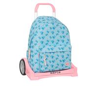 Safta | Mochila Grande con Ruedas Stitch Ohana Compact Evolution Extraíble, Carro Incluido 85 cm Alto, Mochila Escolar con Portátil 14,1″, Hombreras Ergonómicas Acolchadas, Medidas 31x13x43 cm