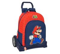 Safta | Mochila Grande con Ruedas Super Mario Trick Compact Evolution Extraíble, Carro Evolution 85 cm, Hombreras y Espalda Ergonómicas Acolchadas, Mochila Niño, Medidas 32x15x42 cm