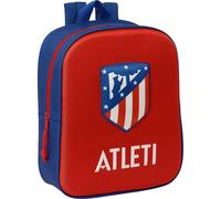 Safta ATLÉTICO DE MADRID 3D - Mochila de Guardería 3D, Adaptable a Carro, Fácil Limpieza, Ideal para Niños de Diferentes Edades, Cómoda y Versátil, Calidad y Resistencia, 22x10x27 cm, Color Rojo