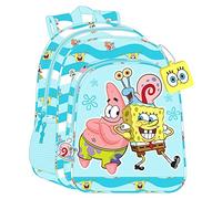 SAFTA-Mochila Junior Adapt.Carro Bob Esponja Stay Positive 32X38X12Cm, Multicolor (612291640)