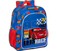 Mochila Escolar Cars Race ready Azul 32 X 38 X 12 cm