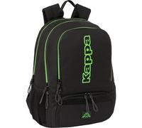 Safta | Mochila Pádel Kappa Black con Compartimento Raqueta con Cremallera Bloqueable, Bolsillo Portátil 14,1″, Zapatillero y Bolsillos Portabotellas, Mochila Niño, Medidas 30x17x42 cm