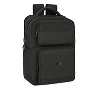 Safta, Mochila para Portátil 15.6'' y USB con 2 Bolsillos Sevilla FC Premium, 310x130x440 mm Unisex niños, Negra, Estándar