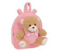 Safta – Mochila preescolar con osito – Fácil limpieza, cómoda y resistente, rosa 23x7.5x27 cm
