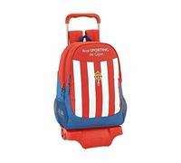 SAFTA Mochila Real Sporting De Gijon Oficial Escolar con Carro SAFTA 330x150x430mm