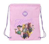 Safta | Mochila Saco de Cuerdas Deporte K-Pop Demon Hunters 35x40 cm | Tejido poliéster con costuras rematadas, saco deportivo o gymsack de cuerdas, licencia oficial K-Pop Demon Hunters Stage
