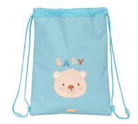 Safta - Mochila Saco Plano Junior, Fácil Limpieza, Mochila, Ideal para Niños de Diferentes Edades, Cómoda y Versátil, Calidad y Resistencia, 26x1x34 cm, Color Azul pastel