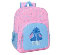 Safta | Mochilas Escolares Stitch Aloha Disney Adaptables a Carro, Hombreras y Espalda Ergonómicas Acolchadas, Bolsillos Portabotellas, Bolsillo Frontal, Cremallera Doble Tirador, Medidas 33x14x42 cm