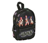 Safta | Monedero Tipo Mochila K-Pop Demon Hunters Negra, Mini Organizador Escolar con Compartimento Principal y Bolsillo Frontal con Cremallera, Medidas 7x2,5x10 cm