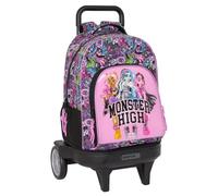 Safta Monster High Drama - Mochila Grande con Ruedas, Compact Evolución, Extraíble, Ideal para Niños de Diferentes Edades, Cómoda y Versátil, Calidad y Resistencia, 33x22x45 cm