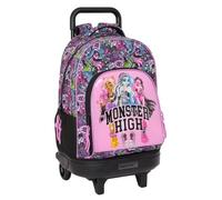 Safta MONSTER HIGH DRAMA - Mochila Grande con Ruedas, Compacta, Extraíble, Ideal para Niños de Diferentes Edades, Cómoda y Versátil, Calidad y Resistencia, 33x22x45 cm