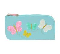 Safta Moos Butterflies - Portatodo Plano, Tejido Reciclable, Estuche Infantil, Estuche Niño, Ideal para Niños en Edad Escolar, Cómodo y Versátil, Calidad y Resistencia, 23x1x11, Color Azul Claro