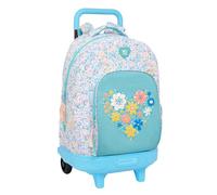 Safta Mochila con ruedas MOOS FIORI grande, extraíble y compacta, ideal para niños 33x22x45 cm
