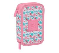 Safta MOOS Flores - Children's School Pencil Case, Pencil Case with Colours, wit