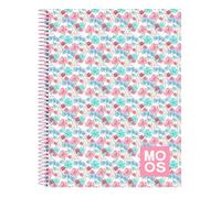 Safta MOOS FLORES - Cuaderno 120 Hojas, Tapas Duras, Ideal para Niños de Diferentes Edades, Cómodo y Versátil, Calidad y Resistencia, 21.5x31 cm, Color Multicolor