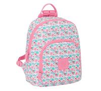 Safta MOOS FLORES - Mini Mochila para Uso Diario, Ideal para Niños de Diferentes Edades, Cómoda y Versátil, Calidad y Resistencia, Tejido Reciclable, 25x13x30 cm, Color Multicolor