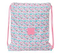 MOOS FLORES - Mochila Saco Plano Grande, Mochila, Ideal para Niños de Diferentes Edades, Tejido Reciclable, Cómoda y Versátil, Calidad y Resistencia, 35x40 cm, Color Multicolor