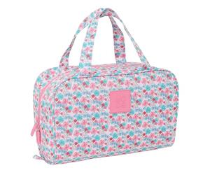 SAFTA Moos Flores - Neceser Rectangular con Asa, Neceser Infantil, Adaptable a Carro, Ideal para Niños de 5 a 14 Años, Cómodo y Versátil, Calidad y Resistencia, 31x14x19 cm, Color Multicolor