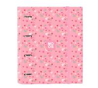 Safta MOOS PASSION - Carpeta 4 Anillas de 35 cm con 100 Hojas A4, Ideal para Niños de Diferentes Edades, Cómoda y Versátil, Calidad y Resistencia, 27x3.5x32 cm