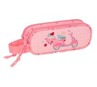 Safta Moos Passion - Portatodo Doble, Tejido Reciclable, Estuche Infantil, Estuche Niño, Ideal para Niños en Edad Escolar, Cómodo y Versátil, Calidad y Resistencia, 21x6x8 cm