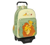 Safta MUFASA - Mochila Escolar con Carro 905, Ideal para Niños de Diferentes Edades, Cómoda y Versátil, Calidad y Resistencia, 33x14x42 cm, Color Verde/Beige