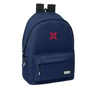 Safta MUNICH BÁSICOS - Mochila para Portátil 15.6" y USB, Ideal para Jóvenes de Diferentes Edades, Tejido Reciclado, Cómoda y Versátil, Calidad y Resistencia, 31x18x44 cm, Color Azul marino