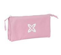 Safta Munich BÁSICOS - Portatodo Triple, Estuche Infantil, Estuche Niño, Ideal para Niños en Edad Escolar, Cómodo y Versátil, Calidad y Resistencia, 22x3x12 cm, Color Rosa