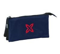 Safta Munich BÁSICOS - Portatodo Triple, Estuche Infantil, Estuche Niño, Ideal para Niños en Edad Escolar, Cómodo y Versátil, Calidad y Resistencia, 22x3x12 cm, Color Azul Marino