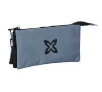 SAFTA Munich BÁSICOS - Portatodo Triple, Estuche Infantil, Estuche Niño, Ideal para Niños en Edad Escolar, Cómodo y Versátil, Calidad y Resistencia, 22x3x12 cm, Color Gris