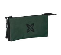 Safta Munich BÁSICOS - Portatodo Triple, Estuche Infantil, Estuche Niño, Ideal para Niños en Edad Escolar, Cómodo y Versátil, Calidad y Resistencia, 22x3x12 cm, Color Verde