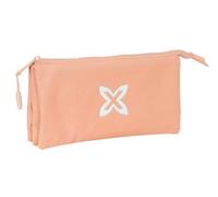 Safta MUNICH BÁSICOS - Portatodo Triple, Estuche Infantil, Estuche Niño, Ideal para Niños en Edad Escolar, Cómodo y Versátil, Calidad y Resistencia, 22x3x12 cm, Color Melocotón