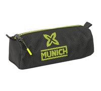 Safta Munich Beat - Portatodo con Cremallera y Compartimiento, Estuche Infantil, Estuche Niño, Ideal para Niños en Edad Escolar, Cómodo y Versátil, Calidad y Resistencia, 21x7x8 cm, Color Negro