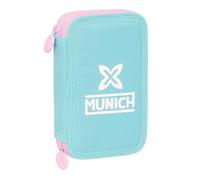 SAFTA Munich Heaven - Estuche Escolar Niño, Estuche con Colores, con 28 Útiles Incluidos, Ideal para Niños de 5 a 14 Años, Cómodo y Versátil, Calidad y Resistencia, 12.5x4x19.5 cm, Color Celeste