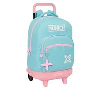 SAFTA Munich Heaven - Mochila Grande con Ruedas, Compacta, Extraíble, Ideal para Niños de Diferentes Edades, Cómoda y Versátil, Calidad y Resistencia, 33x22x45 cm, Color Celeste