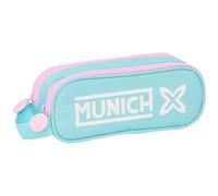 SAFTA Munich Heaven - Portatodo Doble Niño, Estuche Infantil, Estuche Niño, Ideal para Niños en Edad Escolar, Cómodo y Versátil, Calidad y Resistencia, 21x6x8 cm, Color Celeste