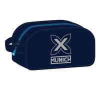 Safta Munich Nautic - Neceser Escolar Infantil Mediano con Asa, Neceser Infantil, Adaptable a Carro, Fácil Limpieza, Cómodo y Versátil, Calidad y Resistencia, 26x12x15 cm, Color Azul Marino