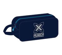 Safta Munich Nautic - Zapatillero Mediano, Multiusos, Portatodo, Deporte, Extraescolares, Fútbol, Cómodo y Versátil, 29x14x15 cm, Color Azul Marino